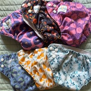 Six Cloth Diapers (Inserts & Covers) by babygoal Size Newborn